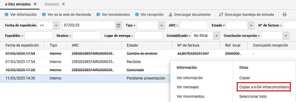 cambio tipo 08