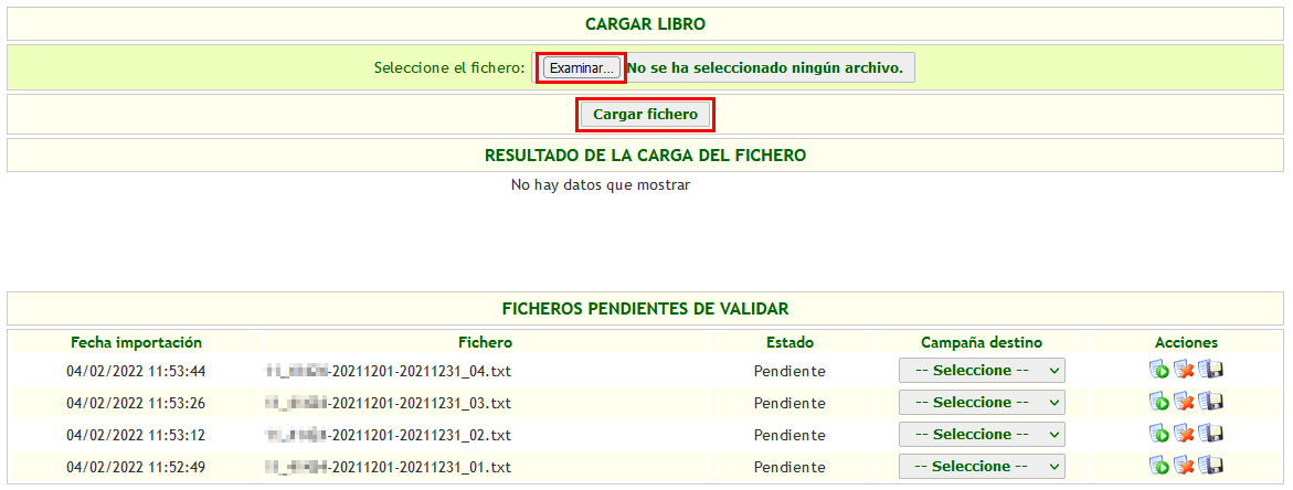 sisv cargar ficheros