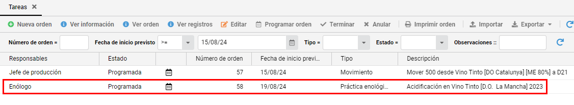 crear orden 18