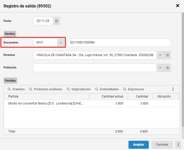 salidas producto 11
