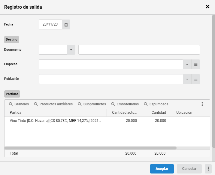salidas producto 1ff7c